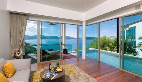 Villa, 1 cama de matrimonio grande, vistas al mar (Top Floor Pool)