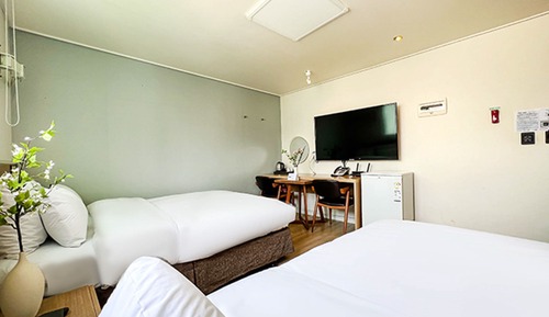 Habitación exclusiva con 2 camas individuales, vistas a la ciudad