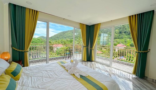 Habitación romántica doble, 1 cama de matrimonio, balcón, mirando al mar