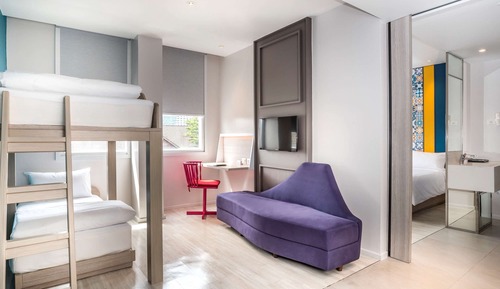 Habitación familiar doble, varias camas