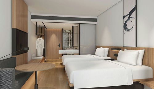 Standard Room, 2 Double Beds, City View