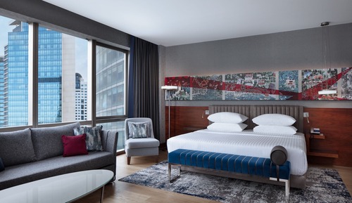 Habitación Deluxe, 1 cama doble, vistas a la ciudad, en esquina