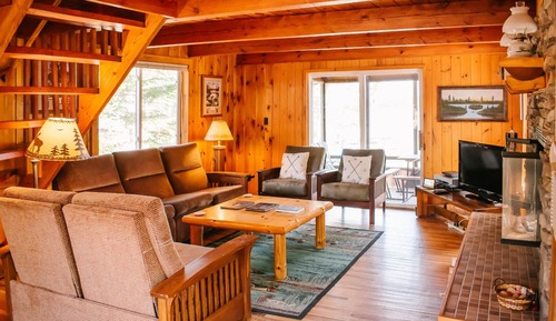Cabaña Premium, 3 habitaciones, chimenea, vistas al lago