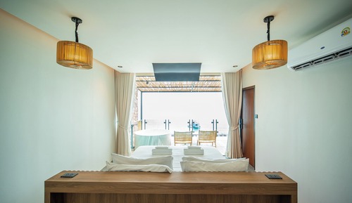 Habitación panorámica, 1 cama de matrimonio grande, vistas al mar