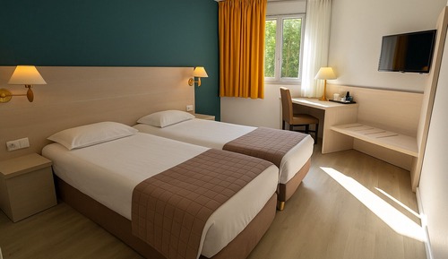 Habitación clásica con 2 camas individuales, vistas al jardín