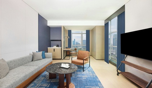 Suite ejecutiva, 1 cama de matrimonio grande, vistas a la ciudad