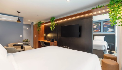 Habitación Deluxe doble, 1 cama de matrimonio grande, cocina básica