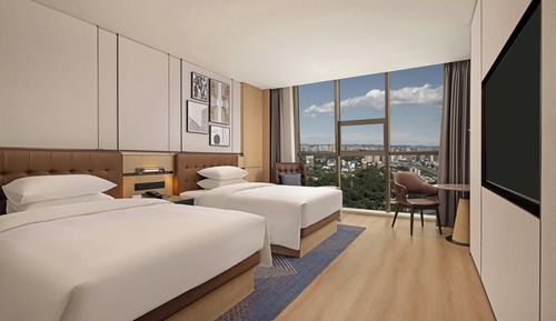 Habitación, 2 camas dobles, vistas a la ciudad