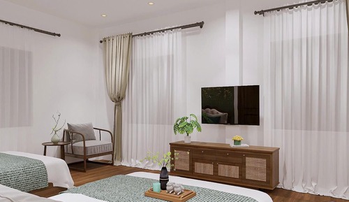 Habitación cuádruple familiar, balcón, vistas a la piscina