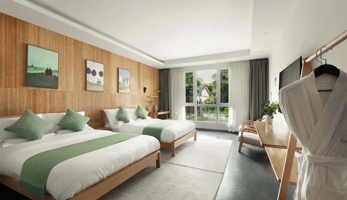 Habitación Elite con 2 camas individuales, vistas al jardín