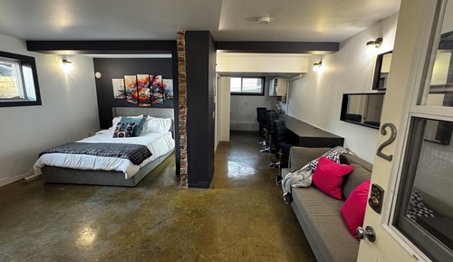 Suite estudio básica, 1 cama de matrimonio con sofá cama, no fumadores, cocina básica