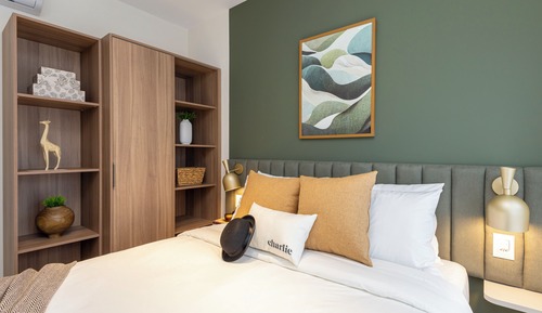 Apartamento 1 dormitório com sofá cama