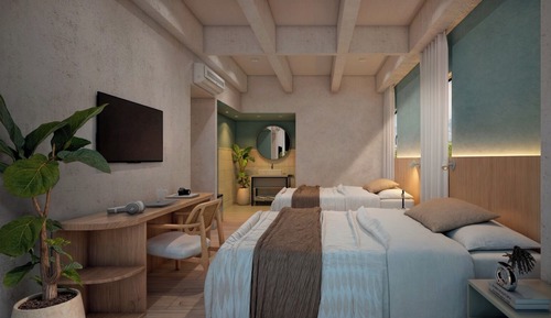 Habitación Deluxe con 2 camas individuales, vistas a la ciudad