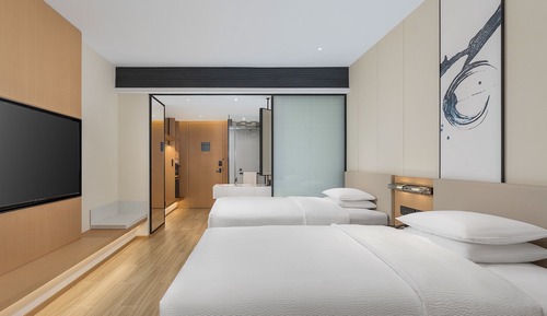 Habitación estándar, 2 camas dobles, vistas a la ciudad