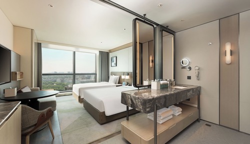 Habitación estándar, 2 camas dobles, vistas a la ciudad
