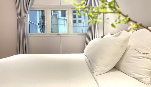 Suite estudio Deluxe, 1 cama de matrimonio grande, baño privado, vistas a la ciudad