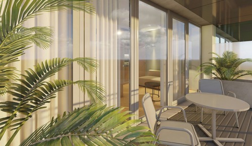 Suite junior, 1 cama de matrimonio grande con sofá cama, balcón, vistas al mar