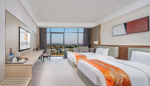 Habitación panorámica con 1 cama doble o 2 individuales, vistas al parque