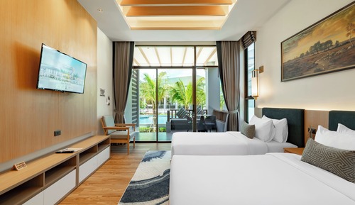 Habitación Deluxe con 2 camas individuales, vistas a la piscina