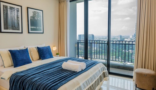 Apartamento Deluxe, 1 habitación, balcón, vistas a la ciudad
