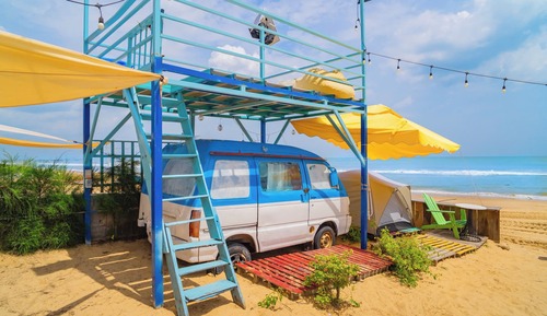 Casa móvil estándar, vistas al mar