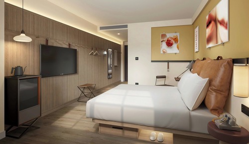 Habitación superior, 1 cama de matrimonio grande, vistas a la ciudad
