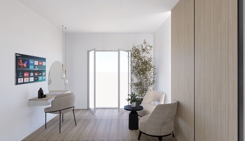 Habitación doble, vistas parciales al mar