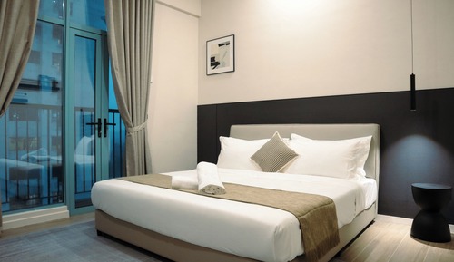 Suite Deluxe, 1 cama de matrimonio grande con sofá cama, balcón, vistas a la ciudad
