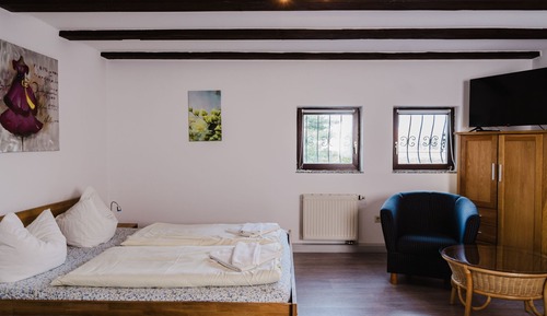 Habitación doble, 1 cama de matrimonio, cocina, vistas al patio