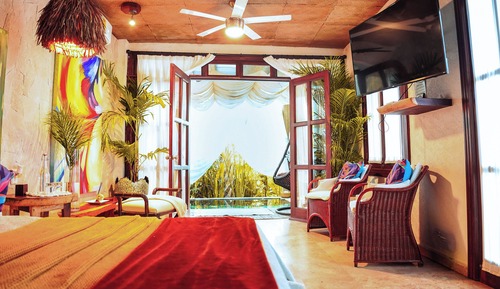 Habitación de lujo doble, 1 cama de matrimonio grande, piscina privada