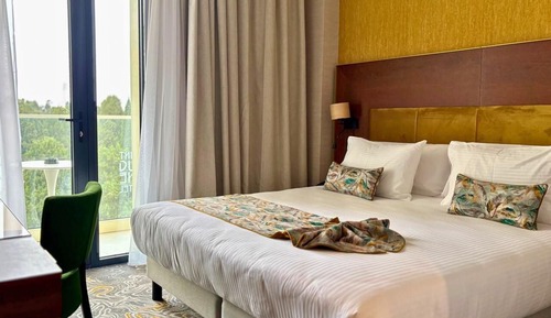 Habitación básica doble, 1 cama de matrimonio grande, vistas al mar