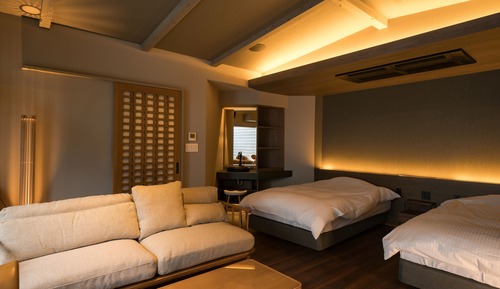 [Santaigawa]Twinroom with open-air bath with projector, No View, Non Smoking