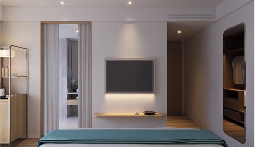 Habitación junior, 1 cama de matrimonio grande, balcón, vistas parciales al mar