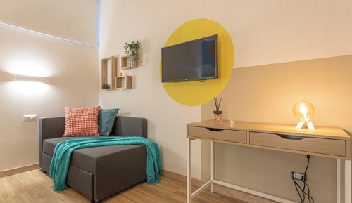 Habitación triple familiar, 1 cama doble con sofá cama, baño privado