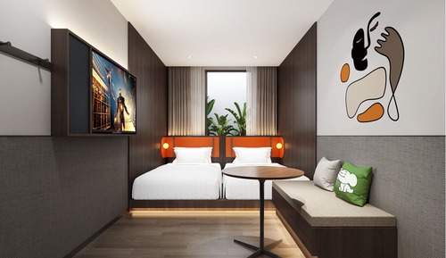 Habitación básica con 2 camas individuales