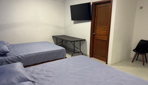 Habitación Deluxe doble, 2 camas de matrimonio, baño privado, vistas al jardín