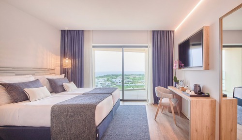 Habitación con 2 camas individuales, vistas al mar