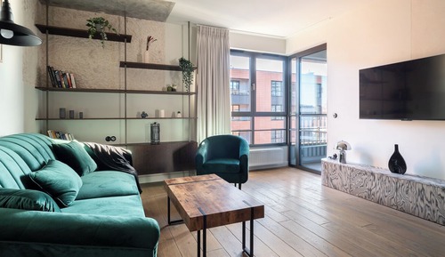 Loft de diseño, balcón, vistas al patio