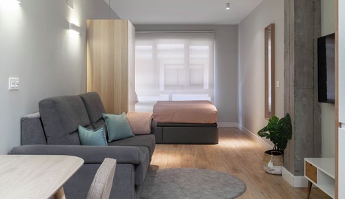 Estudio Confort, 1 cama doble con sofá cama