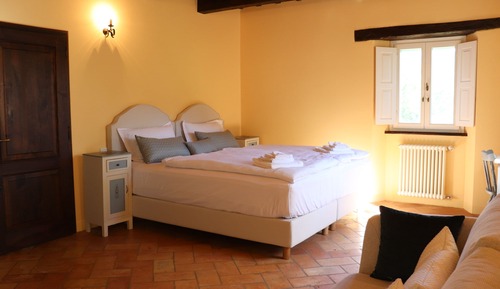 Habitación con 1 cama doble o 2 individuales, baño privado, vistas al jardín