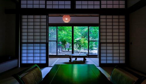 Habitación cuádruple de estilo japonés, vistas al jardín