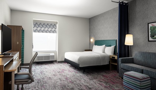 Estudio, 1 cama de matrimonio grande (Mobility & Hearing, Roll-In Shower)