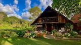Cabaña romántica, vistas al jardín