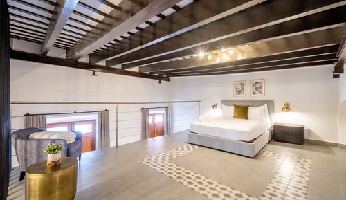 Loft, 1 cama de matrimonio con sofá cama, balcón, vistas a la ciudad