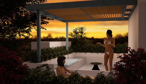 Villa, balcón, vistas al jardín