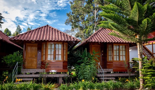 Cabaña Confort, vistas al jardín