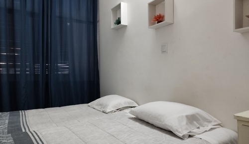 Habitación básica con 2 camas individuales, vistas a la ciudad