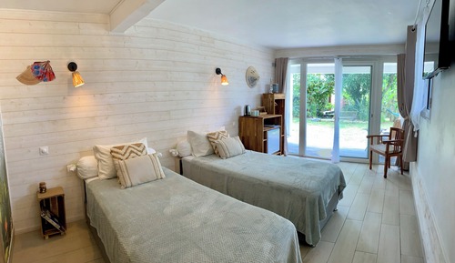 Habitación Confort con 2 camas individuales, vistas al jardín