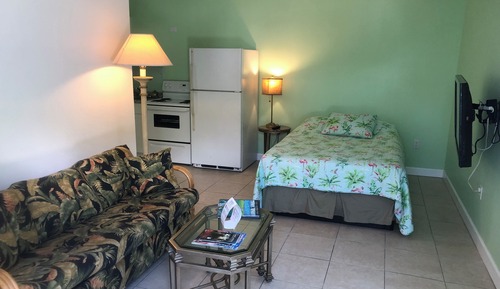 Apartamento, 1 habitación, cocina, vistas al jardín