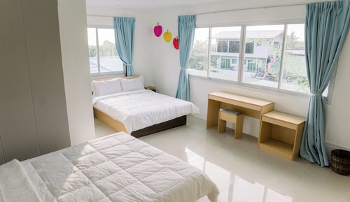 Habitación familiar, 2 camas de matrimonio, vistas al mar